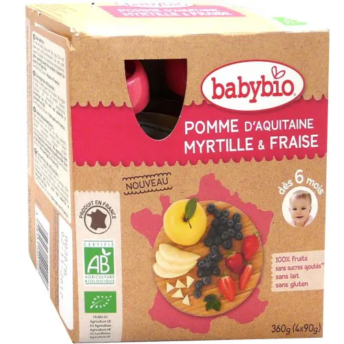 GOURDES Pomme Myrtille Fraise + 6 mois