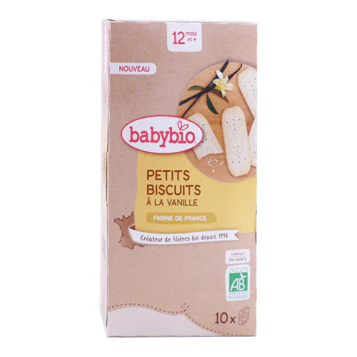 BABYBIO Petits Biscuits Cacao Sachet 10 x 2 BT 160 gr + 12 mois