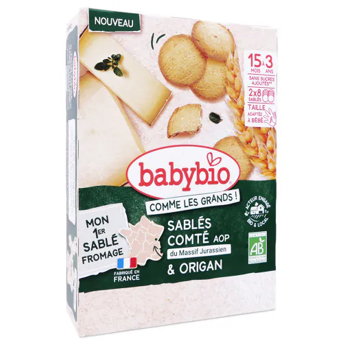 BABY BIO Sablés Comté du Massif Jura Origan + 12 mois