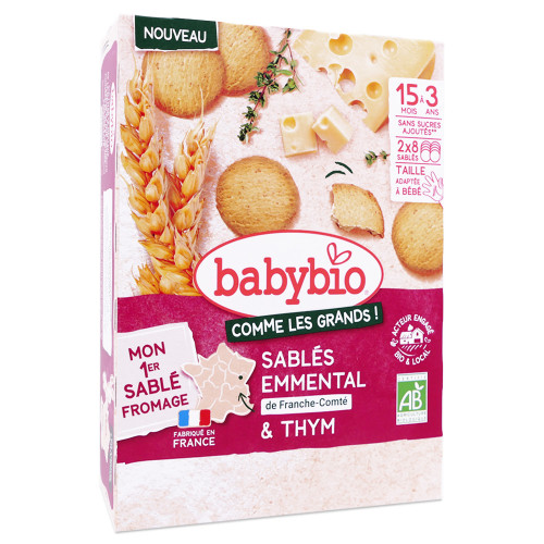 BABY BIO Sablés Emmental Franche-Comté Thym + 12 mois