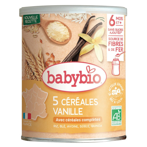BABYBIO Céréales Vanille / BT 220 gr + 6 mois