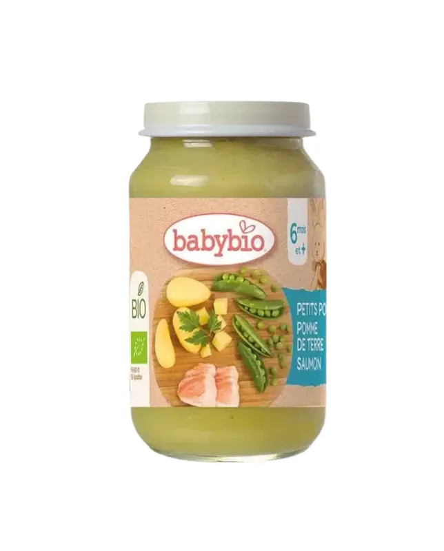 BABYBIO Petits pois Pomme de Terre Saumon Pot 200 gr + 6 mois