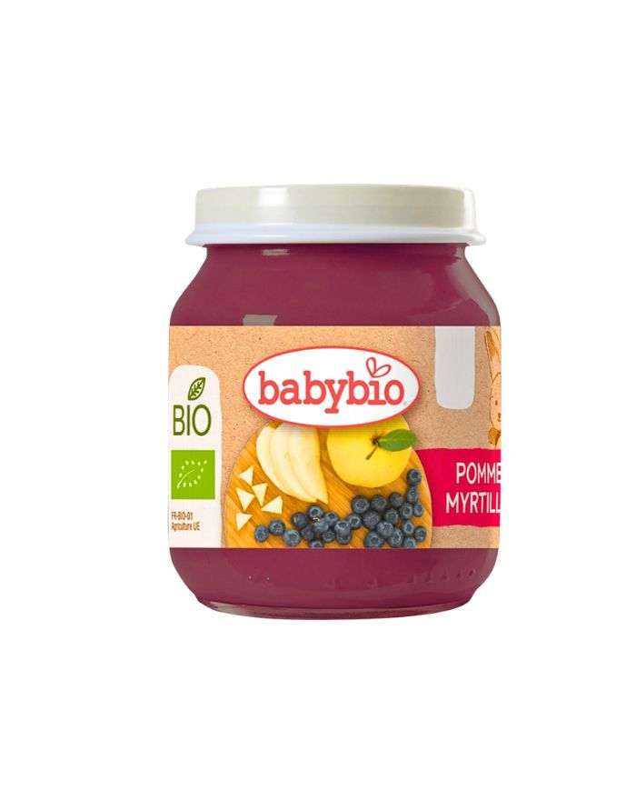BABYBIO Pomme Myrtille pot 130 gr + 4 mois