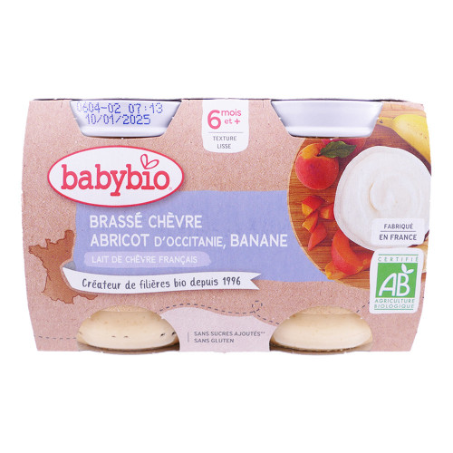 POT Brassé au Lait de Chèvre français - Abricot d’Occitanie Banane + 6 mois