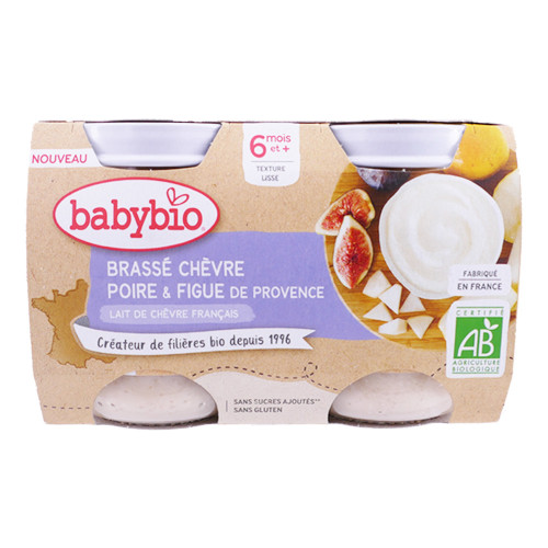 POT Brassé au Lait de Chèvre français - Poire et Figue de Provence + 6 mois