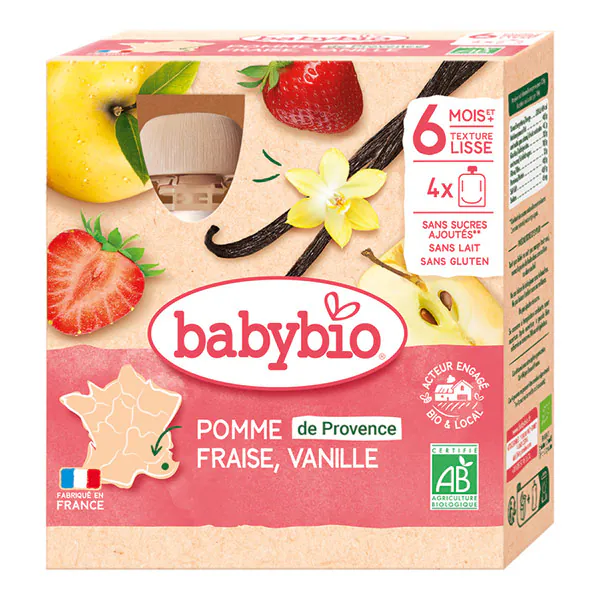 GOURDES Pomme de Provence Fraise Vanille + 6 mois