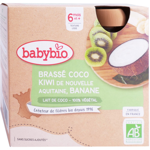 GOURDES Brassé Végétal au Lait de Coco Kiwi de Nouvelle-Aquitaine - Banane + 6 mois