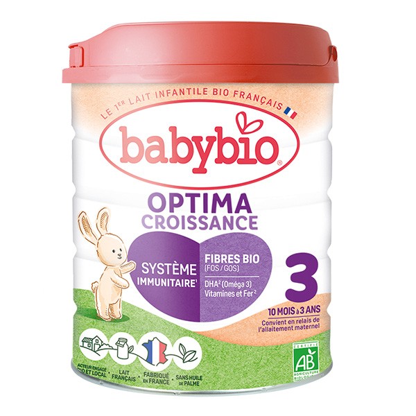 BABYBIO Optima Lait 3ème âge / BT de 800 gr de 10 mois à 3 ANS