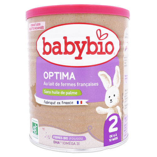 BABYBIO Optima Lait 2ème âge / BT de 400 gr de 6 à 12 mois