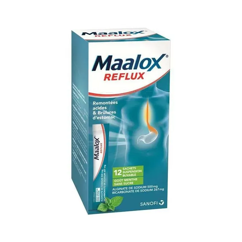MAALOX REFLUX SOLUTION BUVABLE sachet 10 ml / BT12 Menthe s/sucre