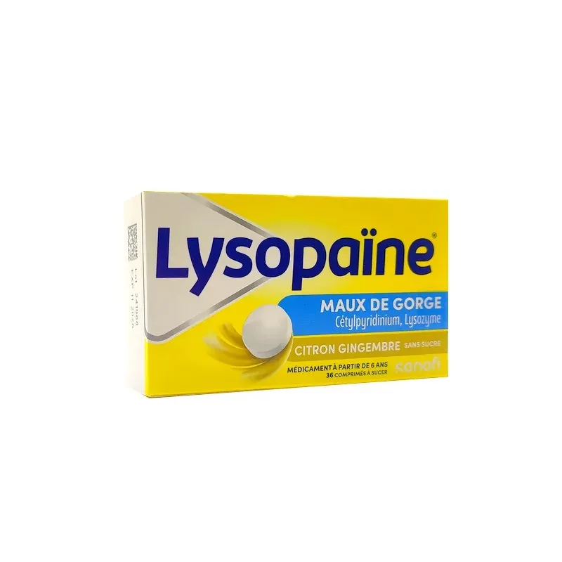 LYSOPAINE comprimé Citron Gingembre sans sucre Tube 18x2