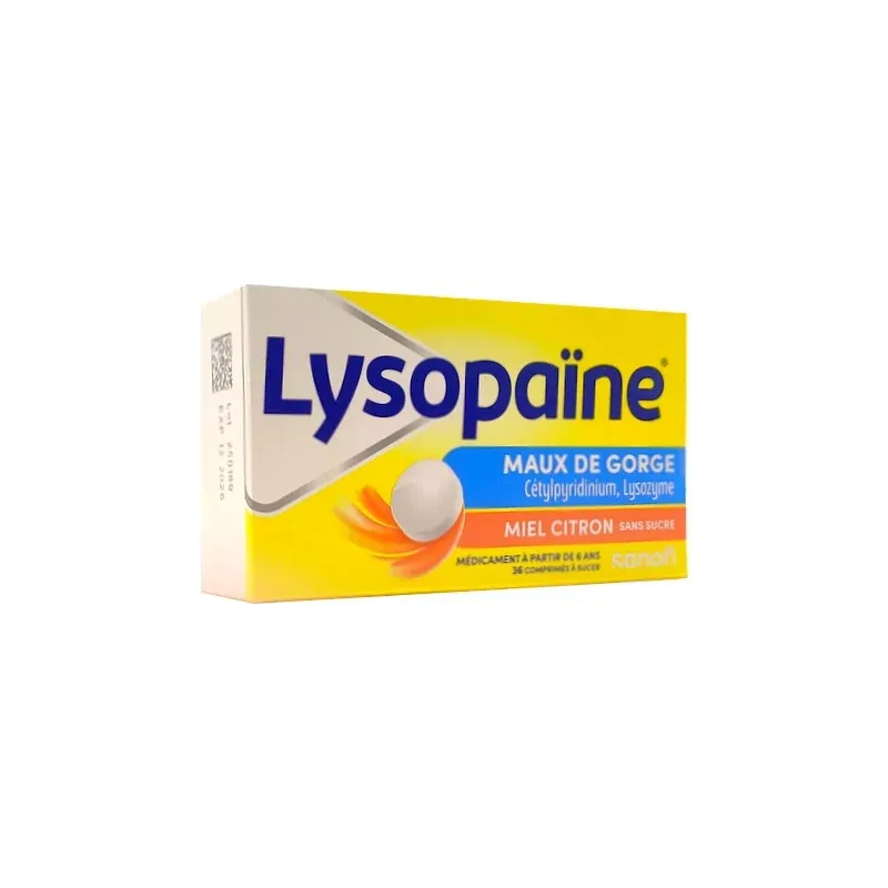 LYSOPAINE comprimé Miel Citron sans sucre Tube 18x2