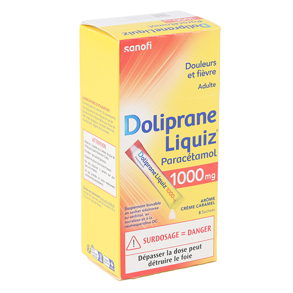 DOLIPRANELIQUIZ SUSP sans sucre en 1000 mg sachet 8