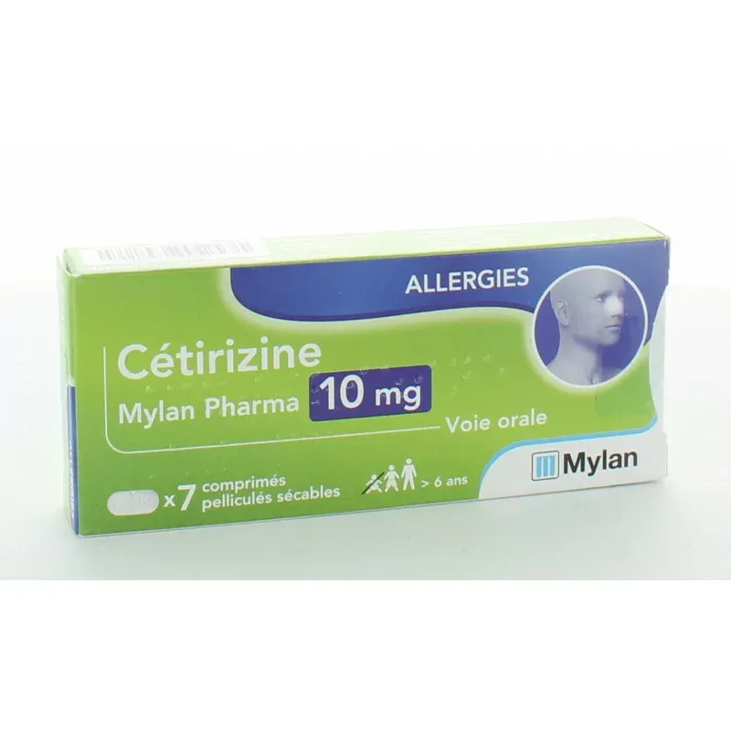 CETIRIZINE MYLAN comprimé 10 mg / BT 7