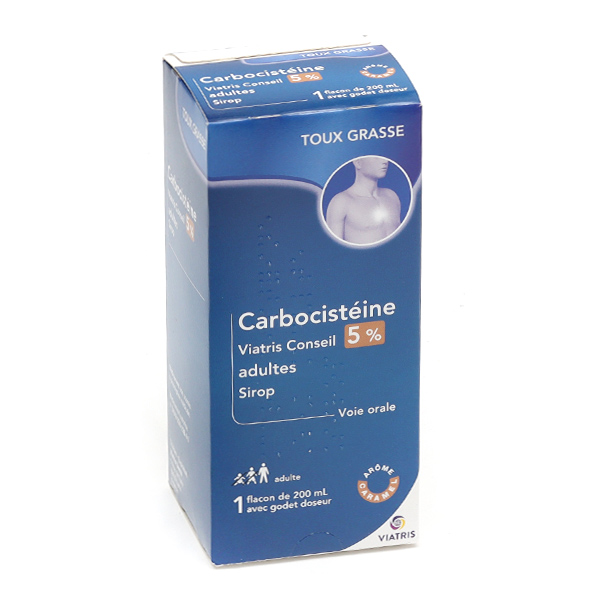 CARBOCISTEINE MYLAN 5%, Adulte, flacon de 200 ml