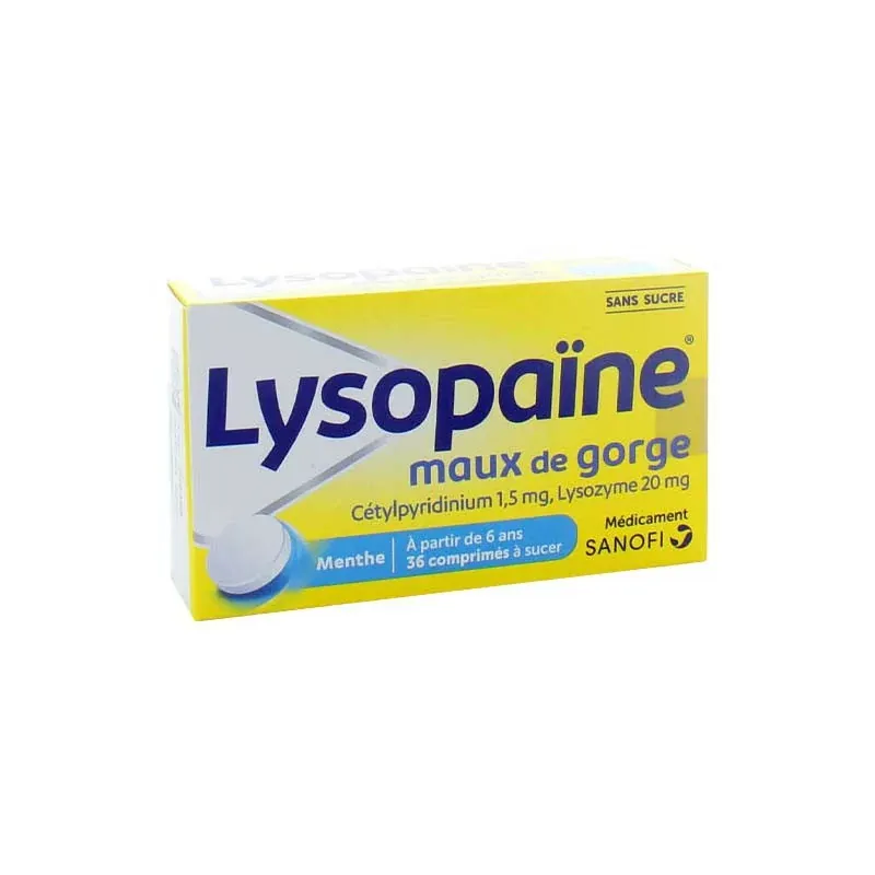 LYSOPAINE compriméG Menthe sans sucre Tube 18x2