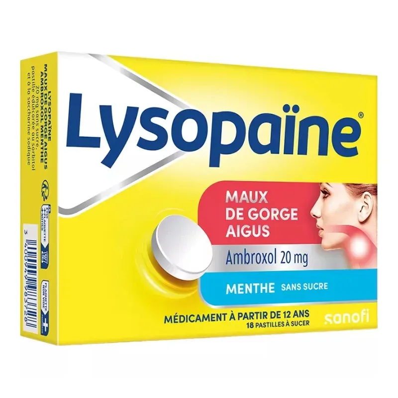 LYSOPAINE AMBRO 20 mg Menthe sans sucre tube 18