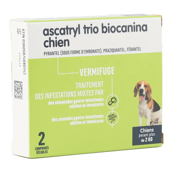 ASCATRYL Chien 5 à 20 kg / BT 2 comprimés AMM