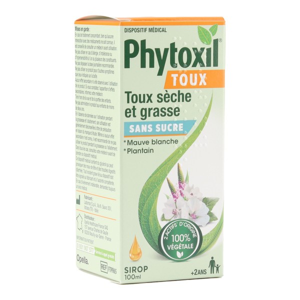 PHYTOXIL SIROP Toux sèche et grasse sans sucre flacon de 100 ml