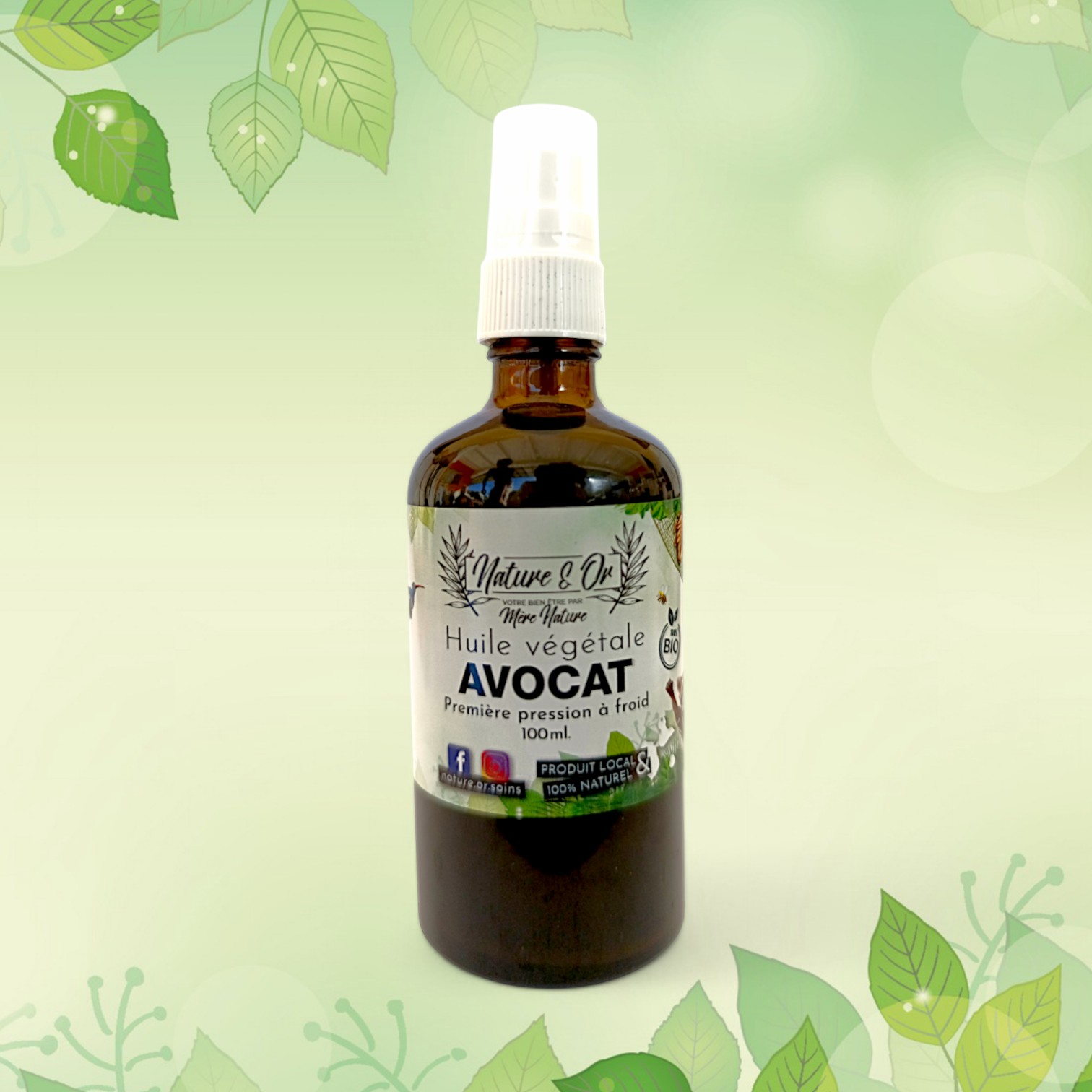 HUILE VÉGÉTALE Avocat flacon de 100 ml BIO