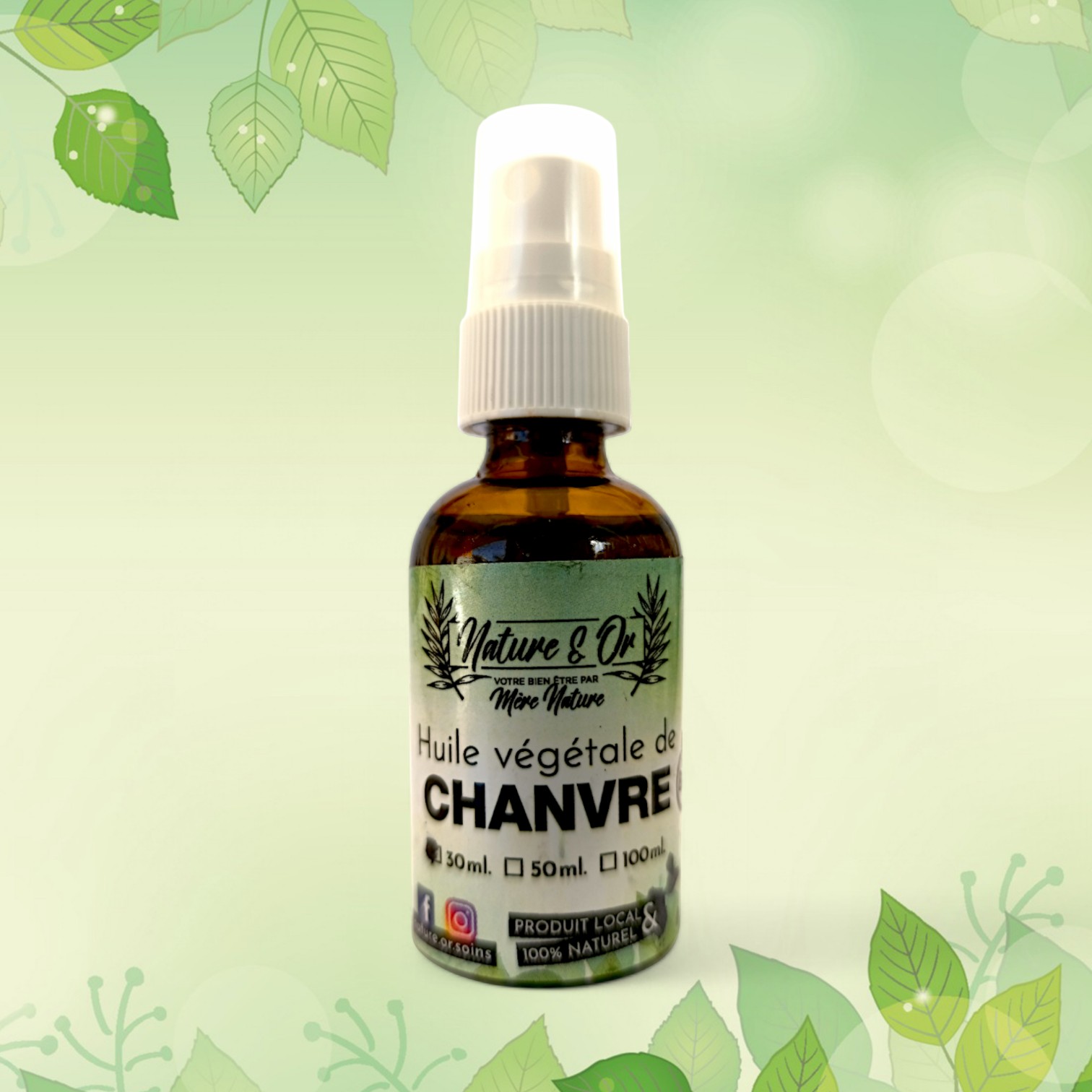 HUILE VÉGÉTALE Chanvre flacon de 30 ml BIO