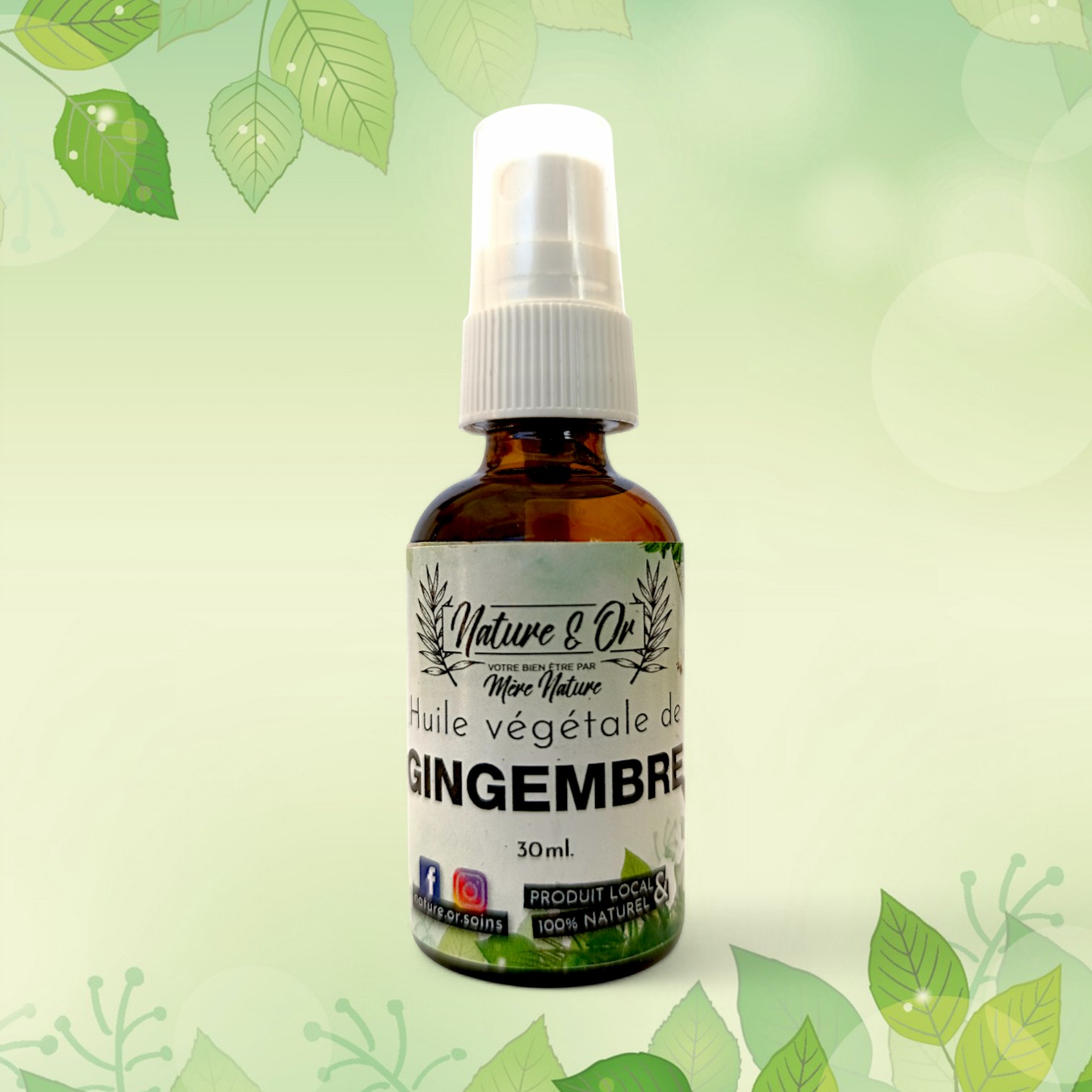 HUILE VÉGÉTALE Gingembre flacon de 30 ml