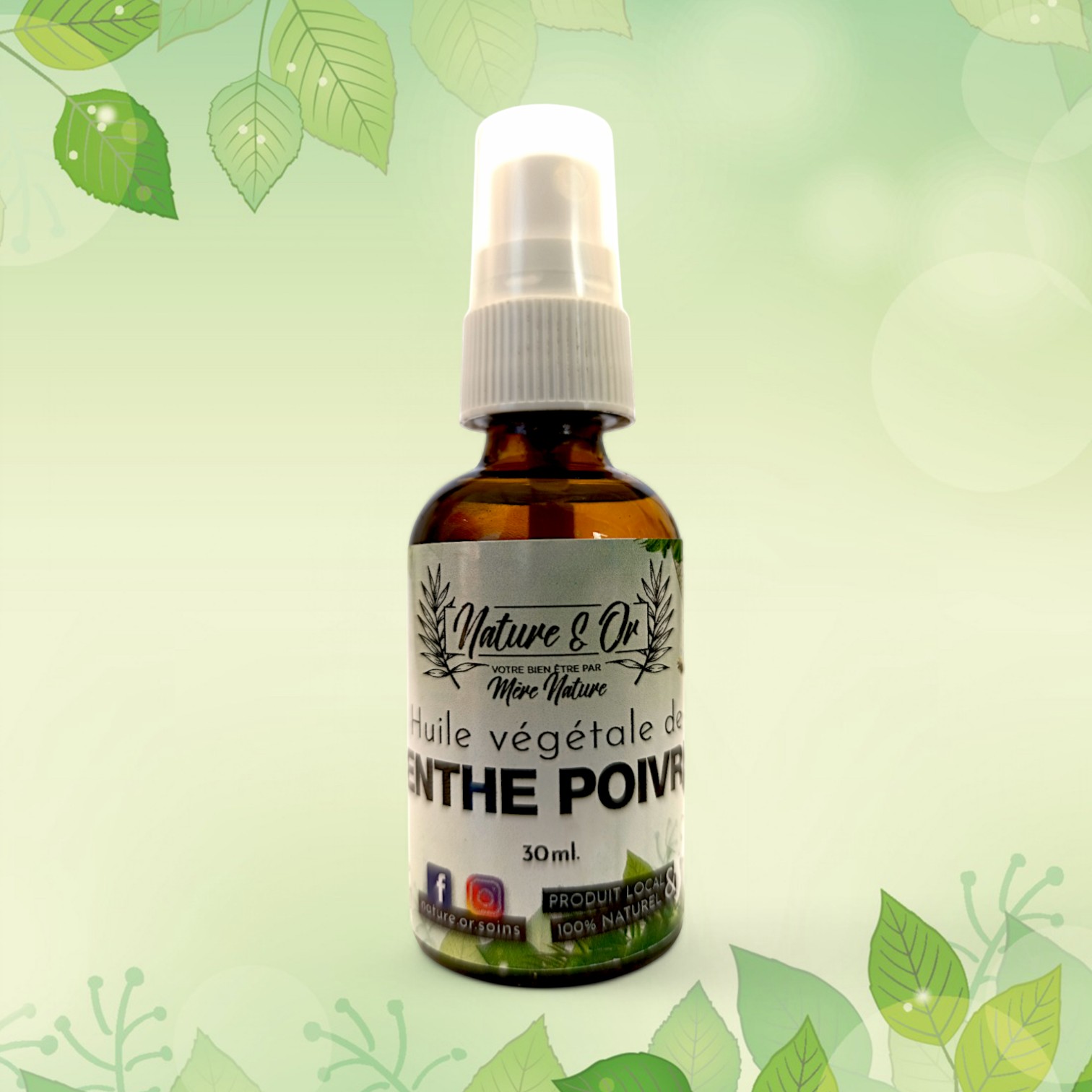 HUILE VÉGÉTALE Menthe Poivrée flacon de 30 ml