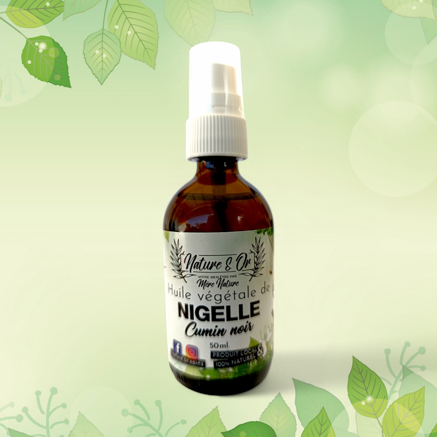 HUILE VÉGÉTALE Nigelle Cumin flacon de 50 ml BIO