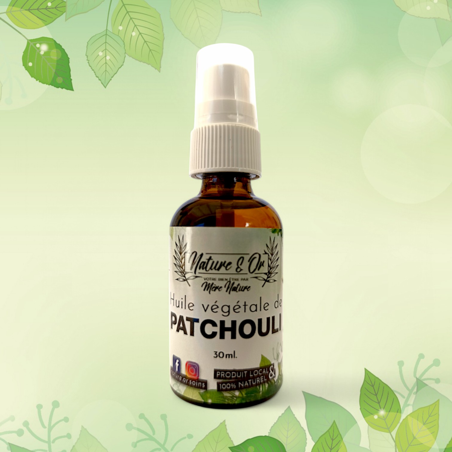 HUILE VÉGÉTALE Patchouli flacon de 30 ml