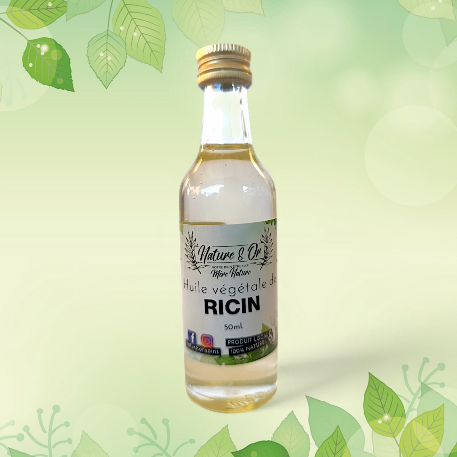 HUILE VÉGÉTALE Ricin flacon de 50 ml BIO