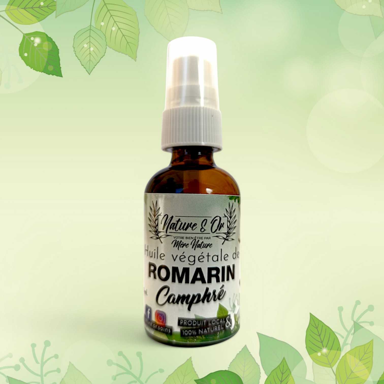HUILE VÉGÉTALE Romarin Camphre flacon de 30 ml