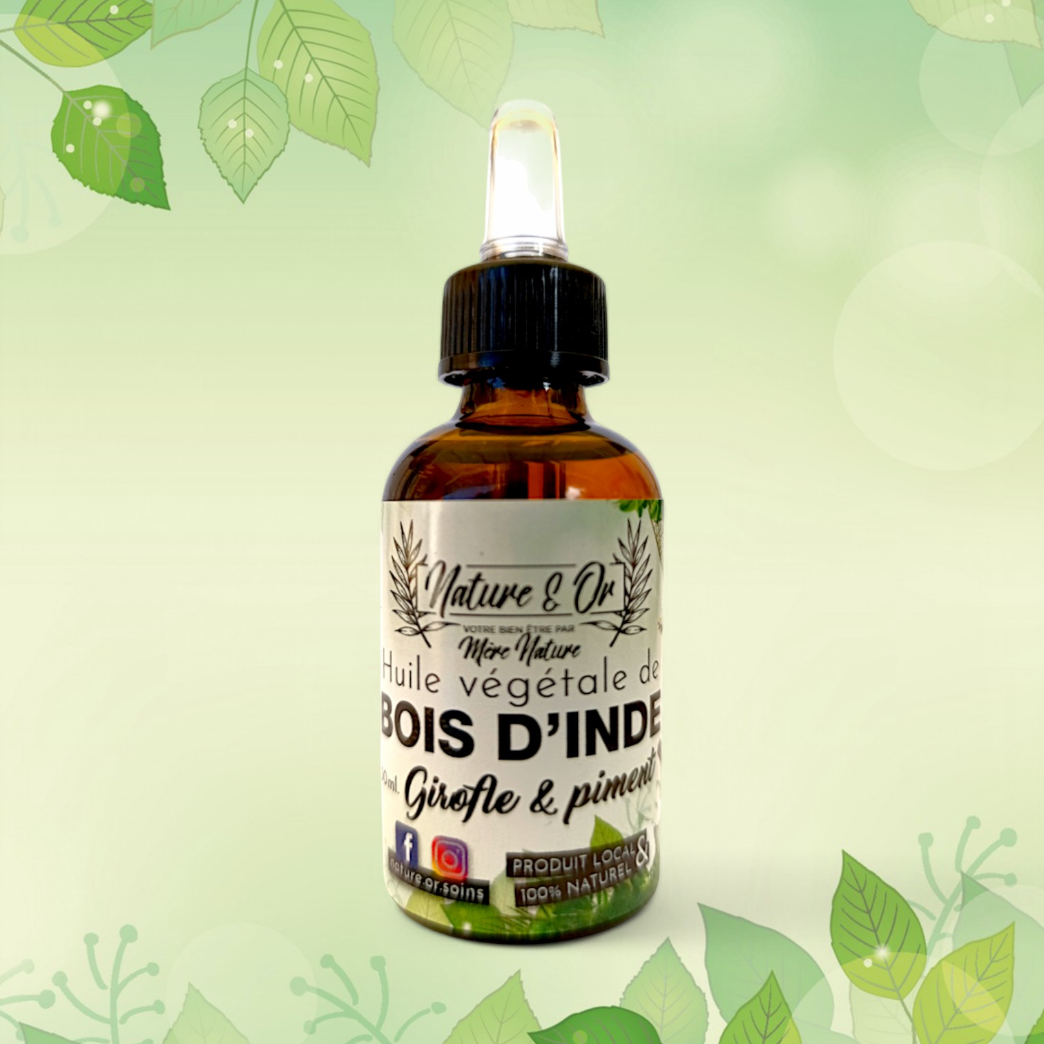 HUILE VÉGÉTALE Bois d’Inde Piment flacon de 50 ml