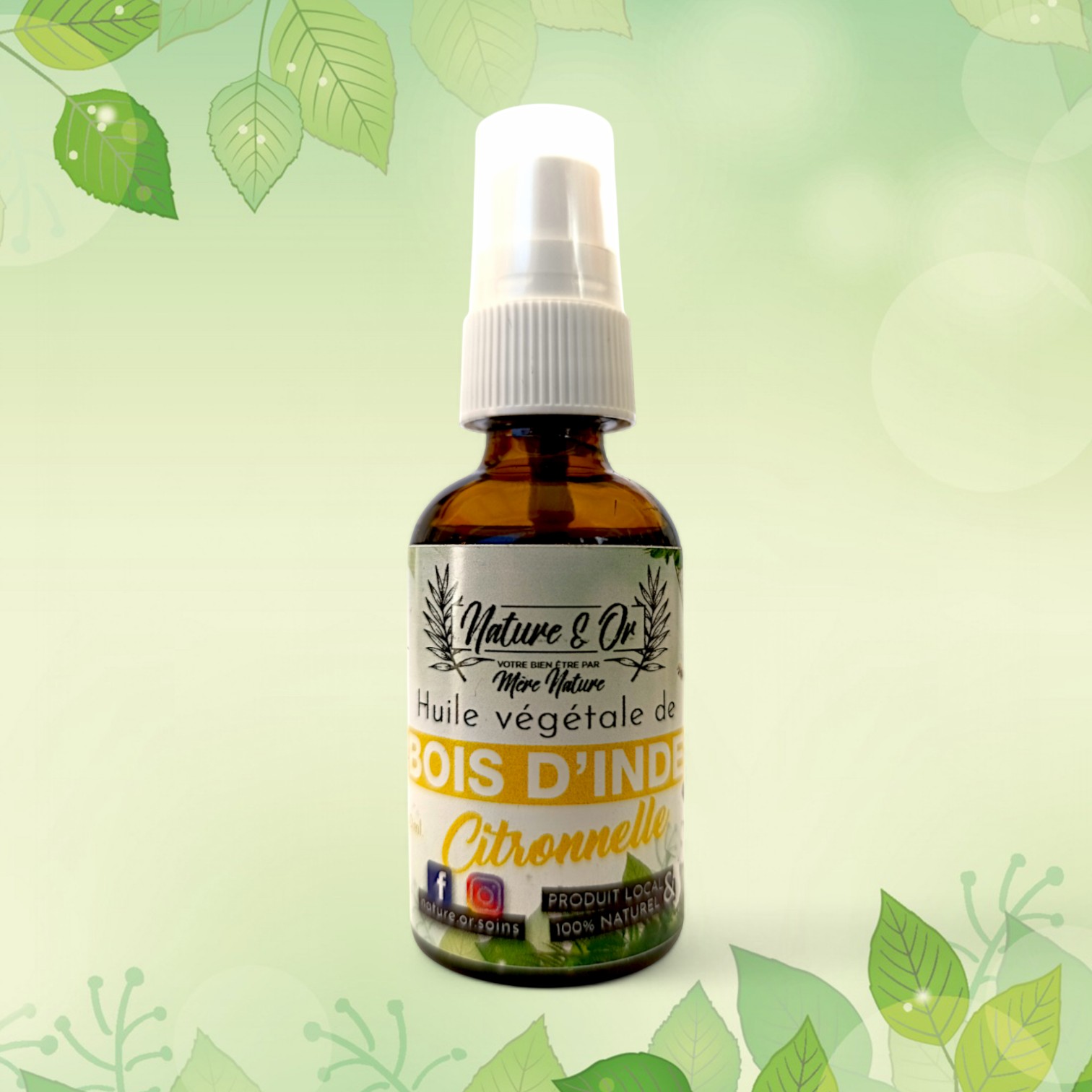 HUILE VÉGÉTALE Bois d’Inde Citron flacon de 30 ml