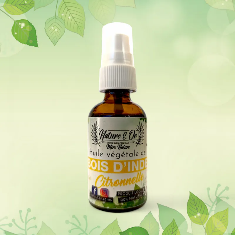 HUILE VÉGÉTALE Bois d’Inde Citron flacon de 30 ml