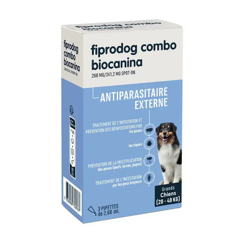 FIPRODOG Chien Combo 20-40 kg BT 3 Pipettes AMM.D